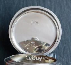 Dent London 19 Jewel Open Faced Sterling Silver Pocket Watch
