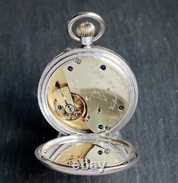 Dent London 19 Jewel Open Faced Sterling Silver Pocket Watch #2