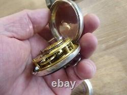 Dolgolley R. Williams Silver Fusee Verge Pair Cased Pocket Watch C1842