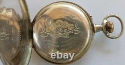 Doxa. Antique, silver,'Goliath' pocket watch. Anchor movt. Working