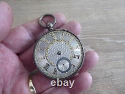 Durham T. Swinburn Antique Silver Dial Gold Numerals Gents Fusee Pocket Watch