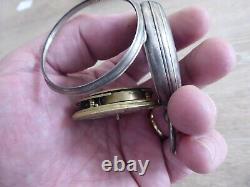 Durham T. Swinburn Antique Silver Dial Gold Numerals Gents Fusee Pocket Watch