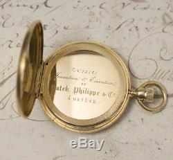Early 1860 PATEK PHILIPPE Keyless Antique Gold Pocket Watch in Case