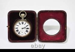 Edward VII Silver Pocket Watch Travel Case & Watch Henry Matthews Birmingham