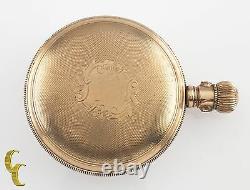 Elgin Antique Open Face Gold Filled Pocket Watch Gr 27 Size 18 15 Jewel
