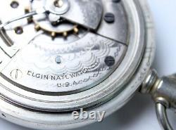 Elgin Antique USA Pocket Watch Vintage Rare Silveroid