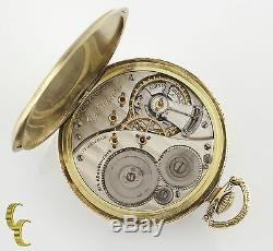Elgin Crusader Open Face 14k Yellow Gold Antique Pocket Watch 12S 17J 1925