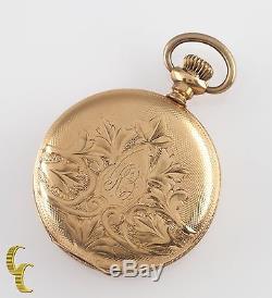 Elgin Full Hunter Antique 14k Yellow Gold Pocket Watch Size 0 7J 1904