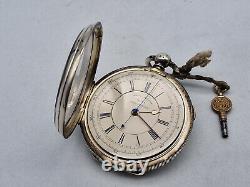 English Silver Fusee Centre Seconds Chronograph Pocket watch /H092