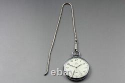 Exc+5 Vintage OMEGA Geneve Pocket Watch Cal. 960 Silver Hand Winding 48mm Men's