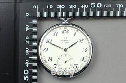 Exc+5 Vintage OMEGA Geneve Pocket Watch Cal. 960 Silver Hand Winding 48mm Men's