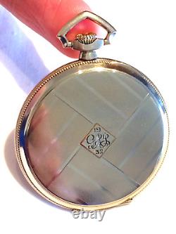 Excellent Antique Art Deco 20mc Rolled Gold Claridge Pocket Watch Sunburst Dial