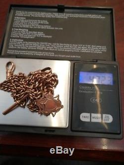 Excellent Antique Solid 9ct Rose Gold Double Albert Watch Chain. 47.23 grams