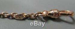 Exceptional 14k Rose Gold Hand Made 28 Antique Pocket Watch Chain Necklace