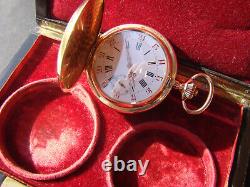 Extra Rare 18k Solid Gold Detent Chronometer Escapement Hunter Case Swiss Pocket