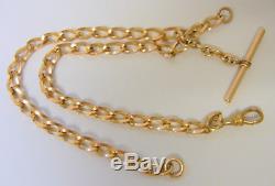 Fancy Antique Men's Rose Gold Filled T Bar Chain for Pocket Watch Fob Locket