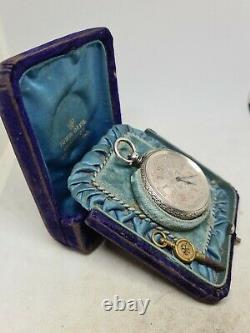 Fancy antique solid silver pocket watch c1900 working ref1891