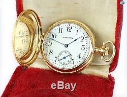 Fine Antique 1908 American Waltham Keystone 14K Gold Pocket Watch with Box