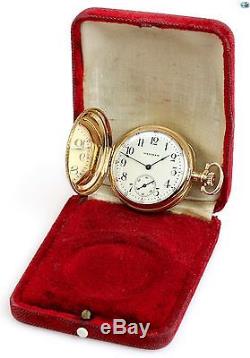 Fine Antique 1908 American Waltham Keystone 14K Gold Pocket Watch with Box