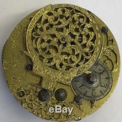 Fine Antique C1740 Verge Pocket Watch Movement Fra Raynsford London 4cm Rare