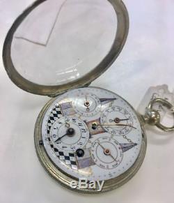 Fine Antique Masonic Calendar Silver Pocket Watch