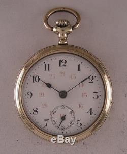 Fully Serviced MONTAUK. W. Co. 1900 Antique Swiss Gold Plated Pocket Watch Perfect