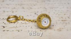 GENEVE BOULE Miniature Spherical Antique Pocket Watch Unusual Winding Mechanism