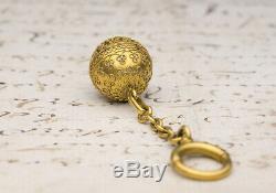GENEVE BOULE Miniature Spherical Antique Pocket Watch Unusual Winding Mechanism