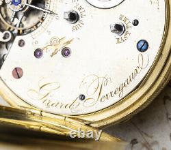 GIRARD PERREGAUX TRIPLE TIMEZONE 18k Gold Antique Pocket Watch / American Market