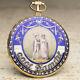 Gold & Enamel Painting Verge Fusee Antique Pocket Watch With Presentation