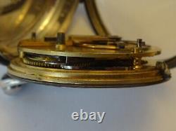 GOOD ANTIQUE ENGLISH GENTLEMAN'S STERLING SILVER FUSEE POCKET WATCH, c1889