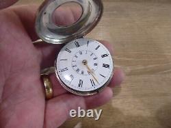 G. Clamp Maker Silver Fusee Verge Pair Cased Pocket Watch Date C1830
