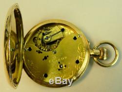 Gentlemans Antique 18k Gold Swiss Made Pocket Watch With Original Box C. 1900