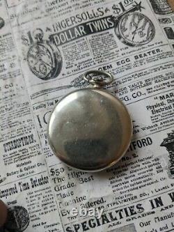 Gents Antique Elgin Breguet Numerals Sub Second Silveriod Pocket Watch Working