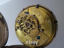 Georgian English Silver Verge Fusee Hunter Cased Pocket Watch, Morganti Brighton