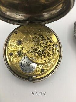 Georgian Pair Cased Verge Fusee Silver Pocket Watch Case William Howard 1809 A/F