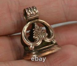 Georgian Rose Gold Cased and Agate Intaglio Pocket Watch Fob Seal Pendant t0717