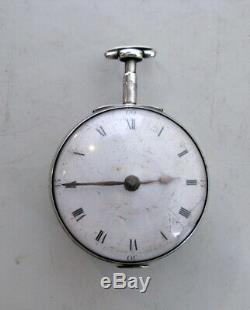 Georgian Solid Silver Pair Cased Pocket Watch London 1791 Dan Hondun