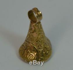Georgian Yellow Gold & Pear Shaped Bloodstone Pocket Watch Fob Pendant t0423
