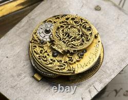 German XVIIIc. Silver Snuffbox Watch Antique Verge Fusee Watch SPINDELTASCHENUHR