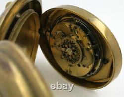 Gilt oval case pocket watch, verge repeater, c1800