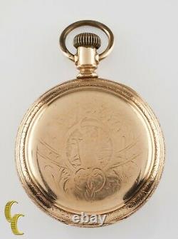 Gold Filled Waltham Antique Open Face Pocket Watch Gr Bond St 14S 7 Jewel