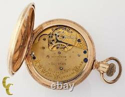 Gold Filled Waltham Antique Open Face Pocket Watch Gr Bond St 14S 7 Jewel