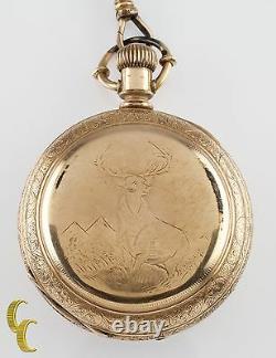 Gold Filled Waltham Antique Open Face Pocket Watch Size 18 11 Jewel