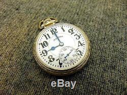 H1C Illinois BUNN SPECIAL Grade 161A 60hr. Elinvar 16s 21j Antique Pocket Watch