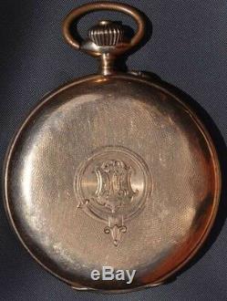 HENRY MOSER & Cie antique 1887-1890 IWC Swiss art deco 14k Gold pocket watch
