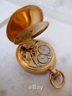 HTF SOLID 18k Gold Antique 1904 Waltham 16 Jewel Adjusted Pocket Watch