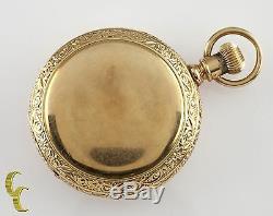 Hampden 14k Yellow Gold Antique Pocket Watch Gr 206 11 Jewel Full Hunter 1889