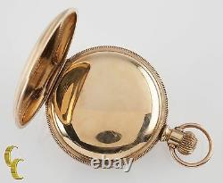 Hampden Dueber 14K Yellow Gold Antique Open Face Pocket Watch 17 Jewel Size 18