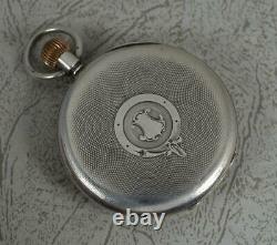 Hand Wound Sterling Silver Open Faced Pocket Watch